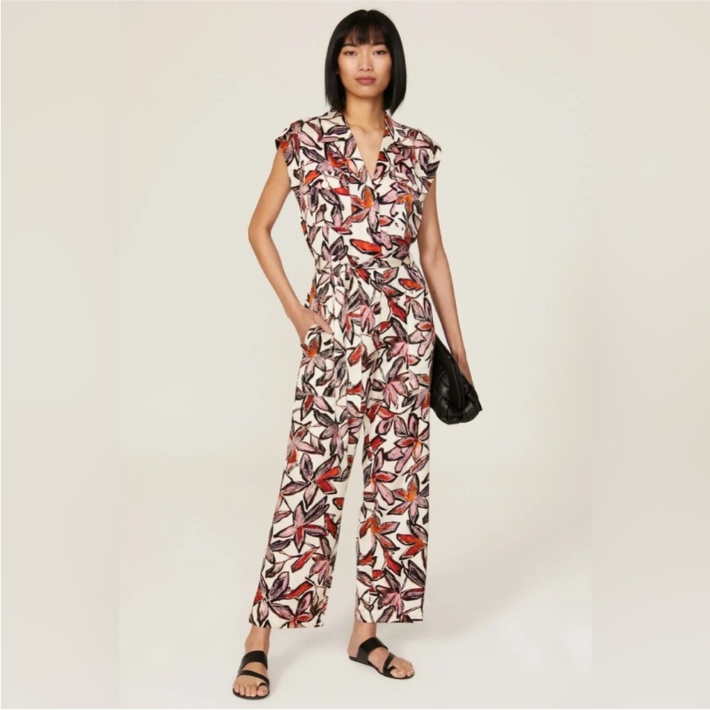 BOSS Womens Floral Pattern Dituta Jumpsuit Size 6